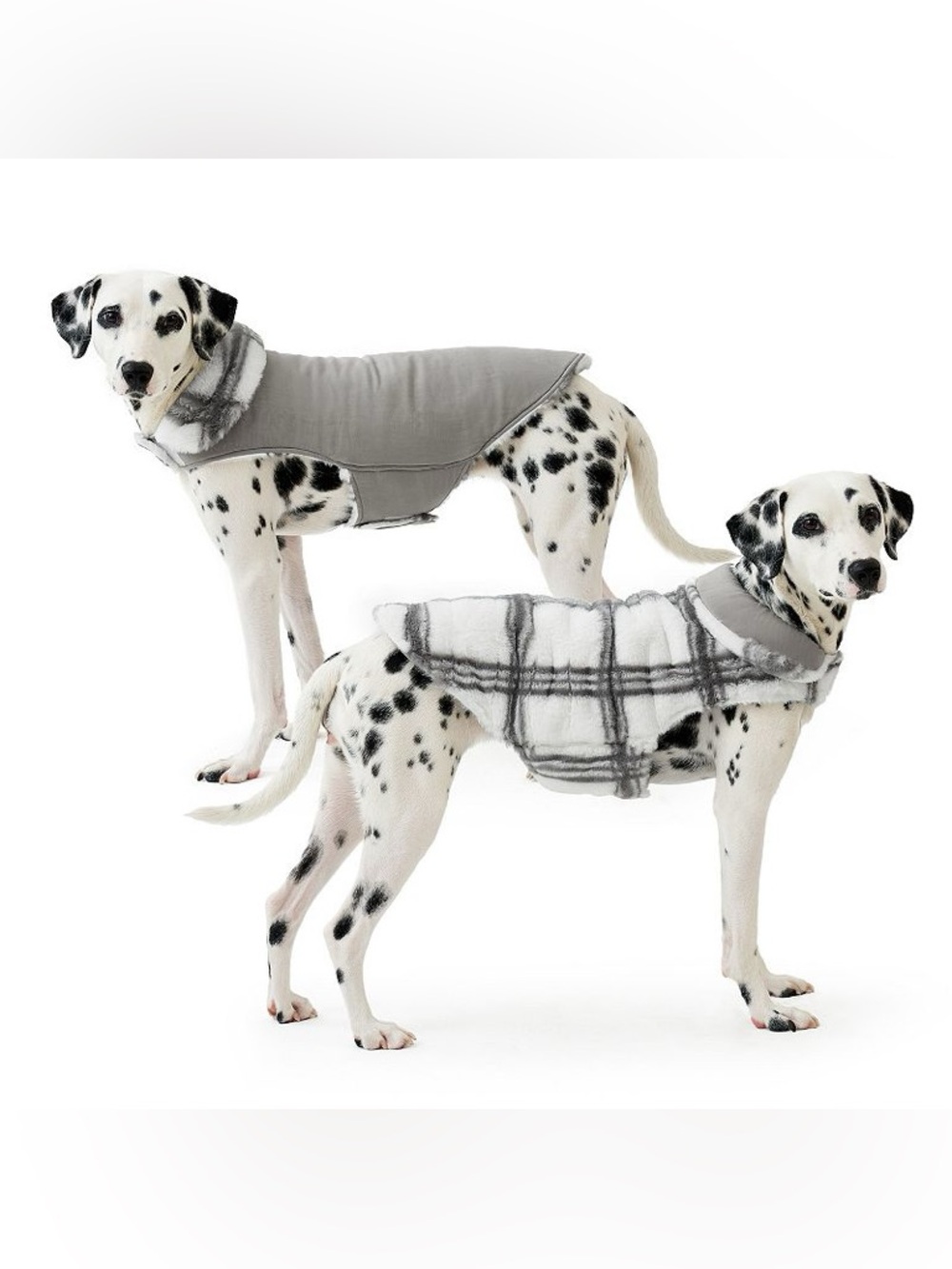 Koolaburra UGG Medium Danny Faux Fur Reversible Pet Vest Cozy White Gray Plaid